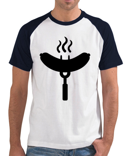 Camiseta Hombre Estilo Béisbol salchichas bratwurst la barbacoa laTostadora