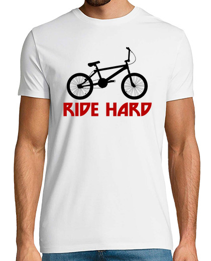 Camiseta Hombre Manga Corta efedefunko © BMX RideHard - Hombre, manga corta, blanco, calidad extra laTostadora