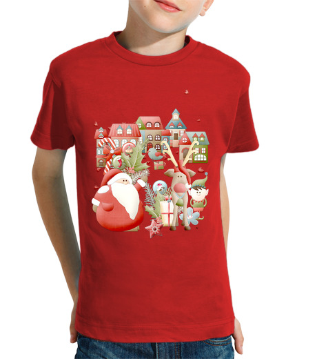 T-shirt bambino manica corta babbo natale 16