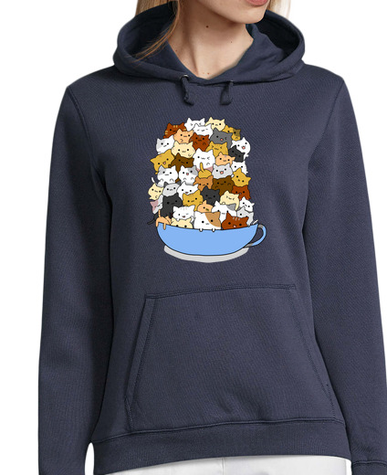 Sweat-shirt À Capuche Pour Femme chats bol