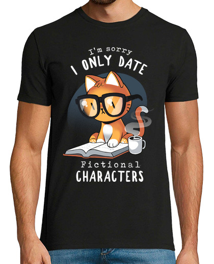 T-shirt uomo manica corta personaggi di fantasia - gatto topo di biblioteca- frase divertente