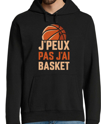 Sweat-shirt À Capuche Pour Homme j peux pas j ai basket vintage rétro, championat ,