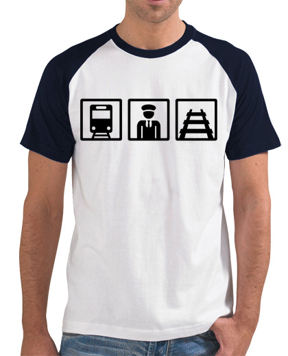 Camiseta Hombre Estilo Béisbol conductor de tren laTostadora