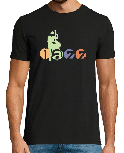 Camiseta Hombre Manga Corta músico de jazz camiseta laTostadora