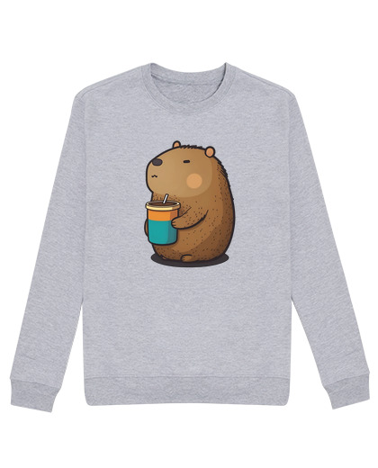 Sweat Unisexe capybara avec du café