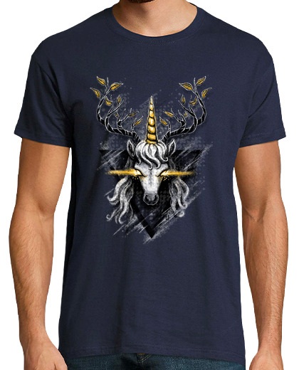 Camiseta Hombre Manga Corta unicornio ciervo laTostadora