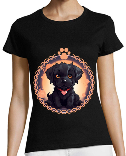 Image of kawaii cute black dog funny gift for an