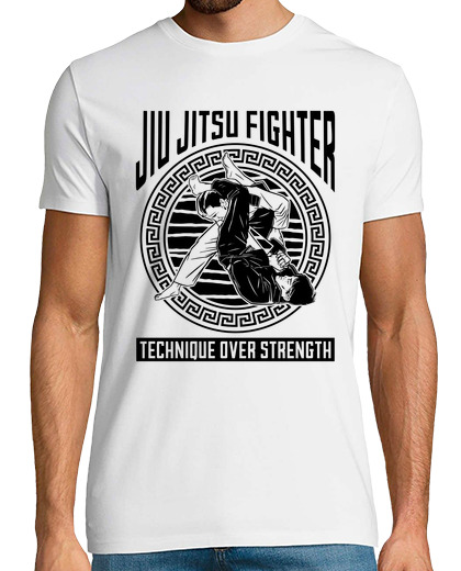 Image of Jiu Jitsu Fighter Technique Over Fight