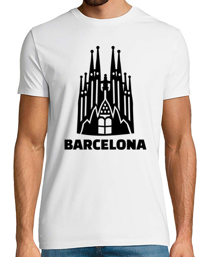 Camiseta Hombre Manga Corta barcelona sagrada familia laTostadora