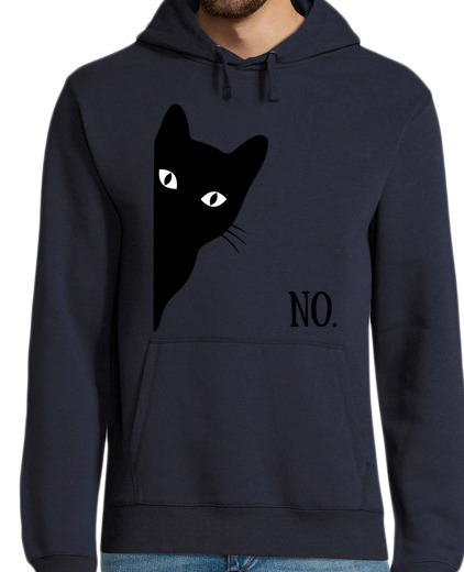 Sweat-shirt À Capuche Pour Homme chat noir sarcastique