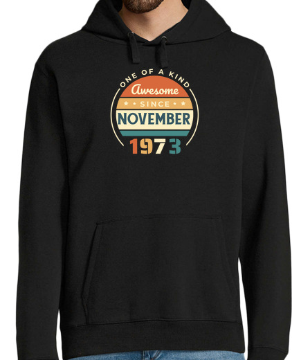 Sweat-shirt À Capuche Pour Homme génial depuis novembre 1973 cool