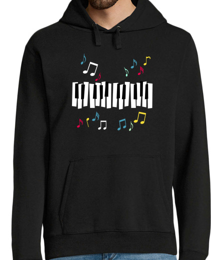 Sweat-shirt À Capuche Pour Homme Touches de piano musique