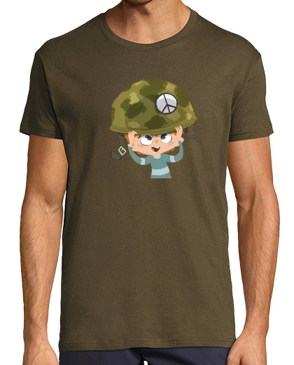 Camiseta Hombre Manga Corta Niño casco paz laTostadora