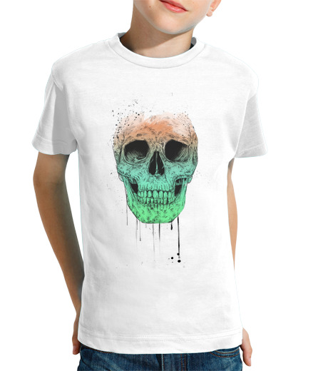 T-shirt bambino manica corta pop art skull