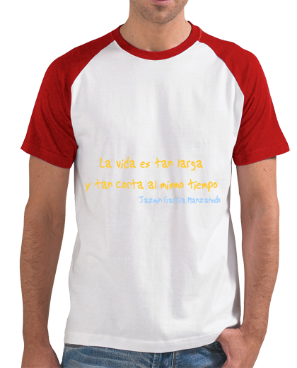 Image of kites t shirt , men's baseball style, white and red
