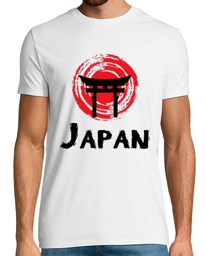 Image of Japan design Torii gate and red sun