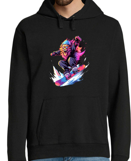 Sweat-shirt À Capuche Pour Homme lion snowboard snowboard snowboarder