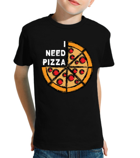 Tee Shirt Pour Enfant Manche Courte j39ai besoin d39une pizza