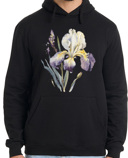 Image of purple irises violet yellow vintage retro boho chic