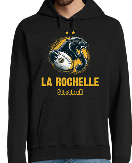 Sweat-shirt À Capuche Pour Homme Supporter Rugby La Rochelle