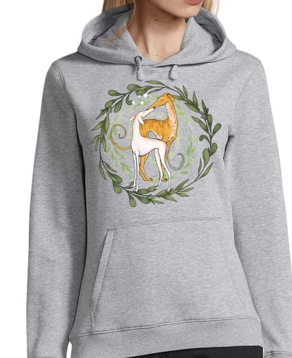 Sweat-shirt À Capuche Pour Femme baiser lévrier nature