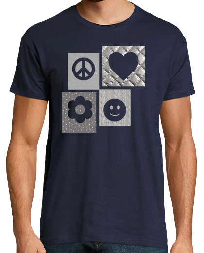 Image of peace, love, life, joy silver gray