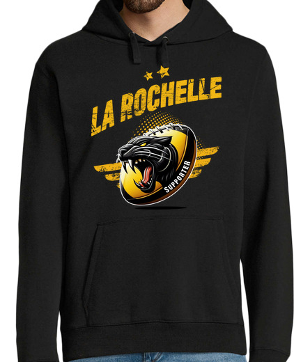 Sweat-shirt À Capuche Pour Homme Supporter Rugby La Rochelle