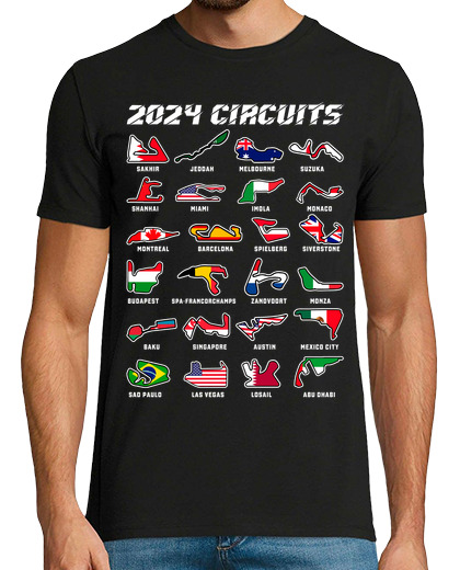 Image of formula 1 circuits 2024 flags gift cars racing