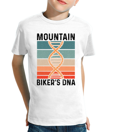 T-shirt bambino manica corta mountain biker dna bike catena sportiva