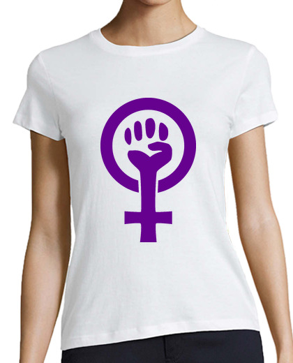 Tee Shirt Femme Classique Manches Courtes symbole féministe (violet)