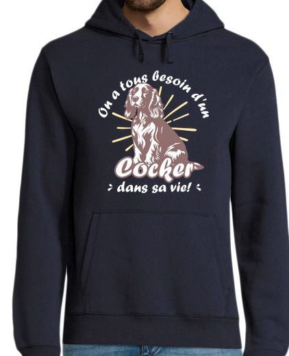 Sweat-shirt À Capuche Pour Homme Un cocker dans sa vie