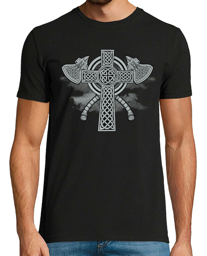 Image of Silver celtic cross and axes design