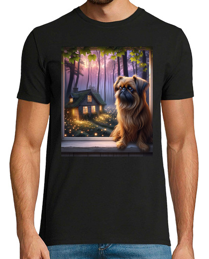 Image of Brussels Griffon Dog Cottagecore Forest Gaze Men Women Graphic T Shirt