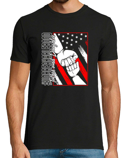 Image of Father And Daughter Shirt Unbreakable Bond USA Flag Fist Bomb Tee New Dad Fathers Day Husband Daught
