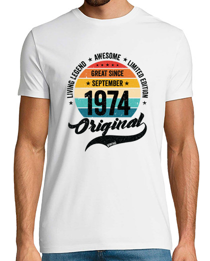 Image of Retro 50 Years September 1974 Birthday Vintage Bday Classic