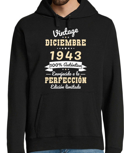 Sweat-shirt À Capuche Pour Homme Millésime 80e anniversaire décembre 194