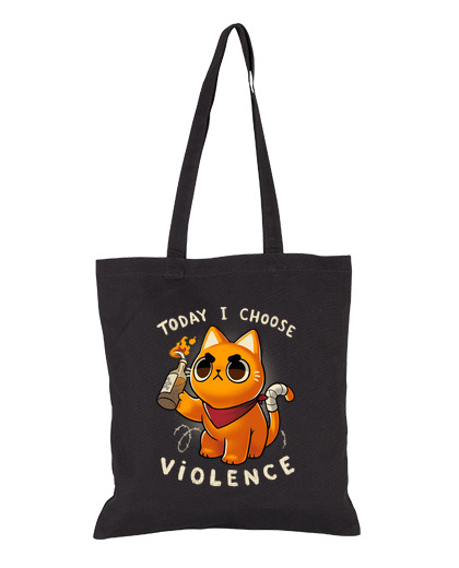 Bolsa De Tela Today I choose violence - Angry Kitty laTostadora