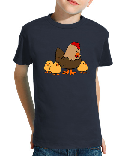 Tee Shirt Pour Enfant Manche Courte poulet et poussins