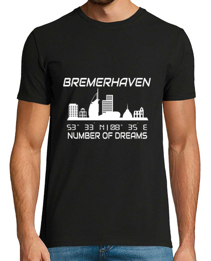 Image of GPS Coordinates City Bremerhaven Skylin