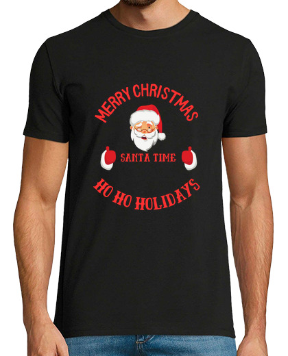 Image of Merry Christmas Ho Ho Holiday Santa Time Mens premium t-shirt