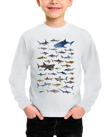 Camiseta Niño Manga Larga TIBURONES DEL MUNDO laTostadora