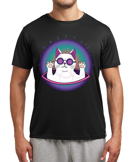 Image of psychedelic space cat with glasses