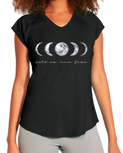 Image of women's sports t shirt moon phases, it's just a phase
