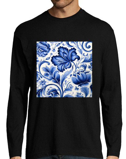 Image of Dutch Blue Delftware Floral Pattern