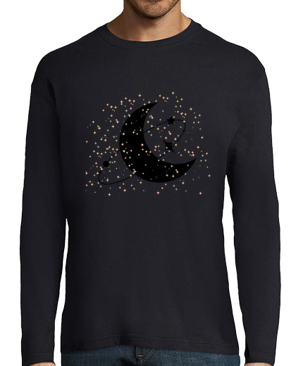 Image of moon and stars, long manga t shirt , man