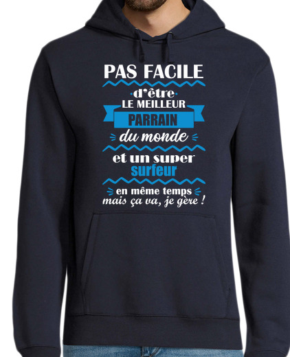 Sweat-shirt À Capuche Pour Homme Parrain surfeur, cadeau surf