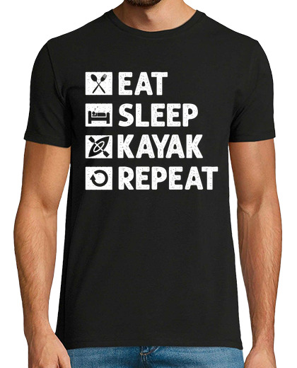 Image of Kayak Eat Sleep Repeat Funny Kayaking