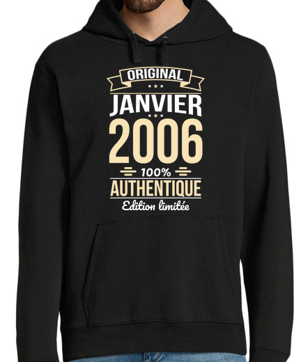 Sweat-shirt À Capuche Pour Homme 18 Ans Original Janvier 2006 Cadeau