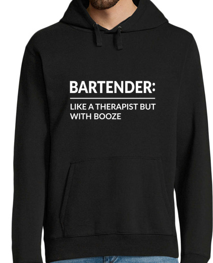 Sweat-shirt À Capuche Pour Homme barman drôle thérapeute barman