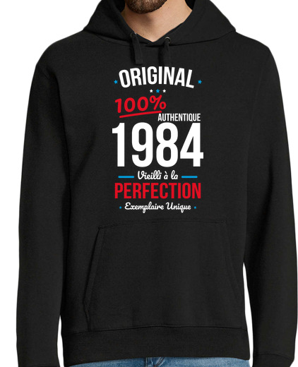 Sweat-shirt À Capuche Pour Homme Anniversaire 40 ans Original 1984